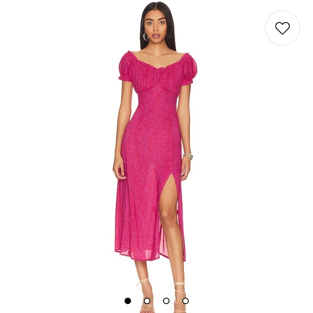 Natalie Martin Charlotte Midi Dress in Shangri La Print Raspberry